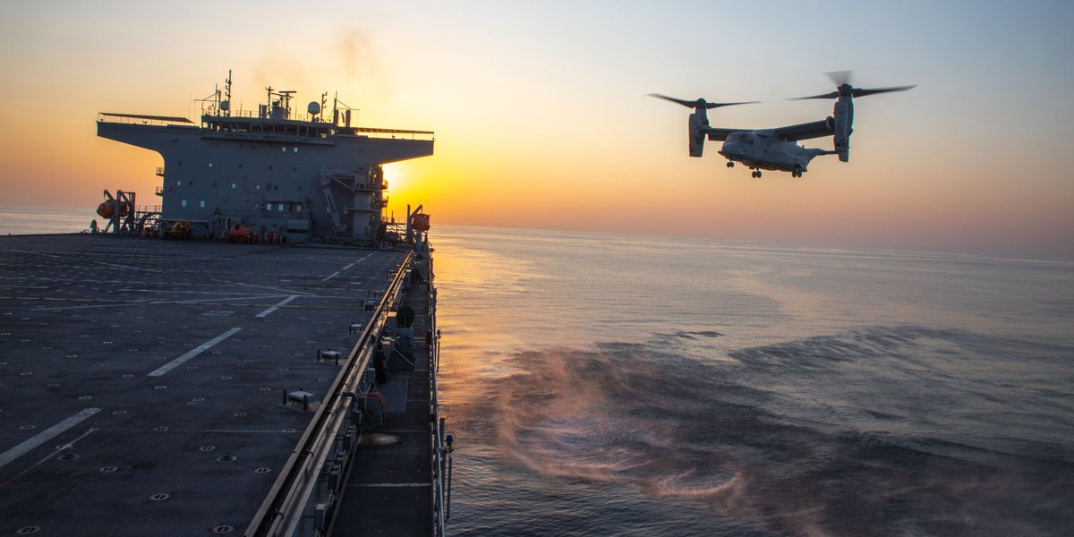 U.S. Marines – MV-22 Osprey Operations – USS Lewis B. Puller