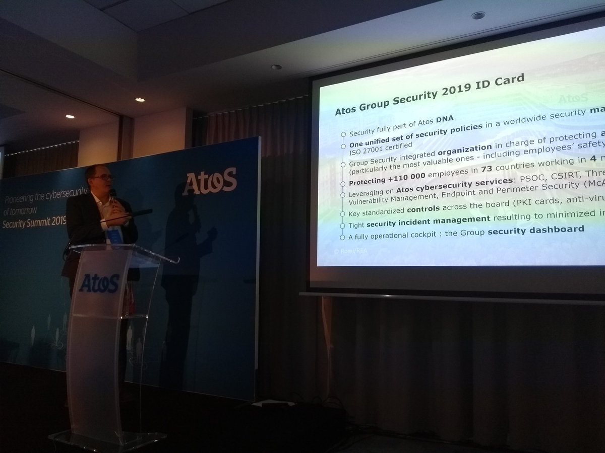 Security is in our DNA, Atos Group CSO @MrPaulBayle <a href="/Atos/">Atos</a> #AtosSecuritySummit