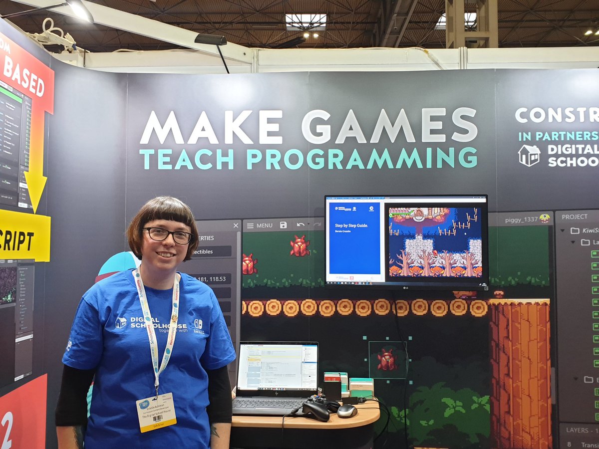 ConstructTeam's tweet image. The lovely @CompSci_Geek joins us on the stand today. It's always excellent to hear about the ways she's using Construct 3 in the classroom! 

#SAAShow19