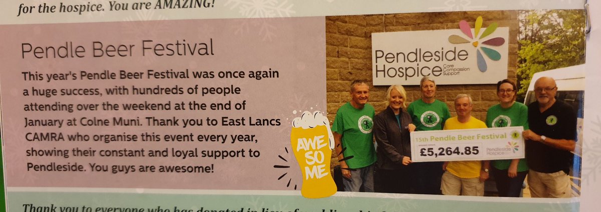 Great result, beer-powered fund raising  <a href="/EastLancsCAMRA/">EastLancsCAMRA</a> 
#volunteers 🎼 Roll Out The Barrel 🎼 for <a href="/PendlesideHosp/">Pendleside Hospice</a>