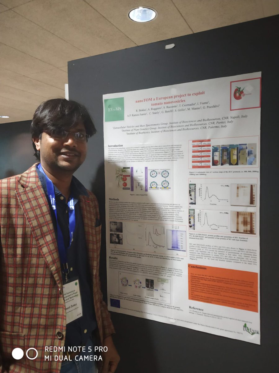 GabriellaPocsf1's tweet photo. Best๐ postcard award!!!! for @RameshBokka2 on #plant derived #vesicles at the World Summit on Advancement in Food Science and Technology (FSciT-2019) #nanoTOM #MSCA fellowship, @MSCActions #EVs, @ves4us, EVs-MS LAB #Valencia, #wordsummit
CONGRATS!!!!! https://t.co/Evjji9Ump3
