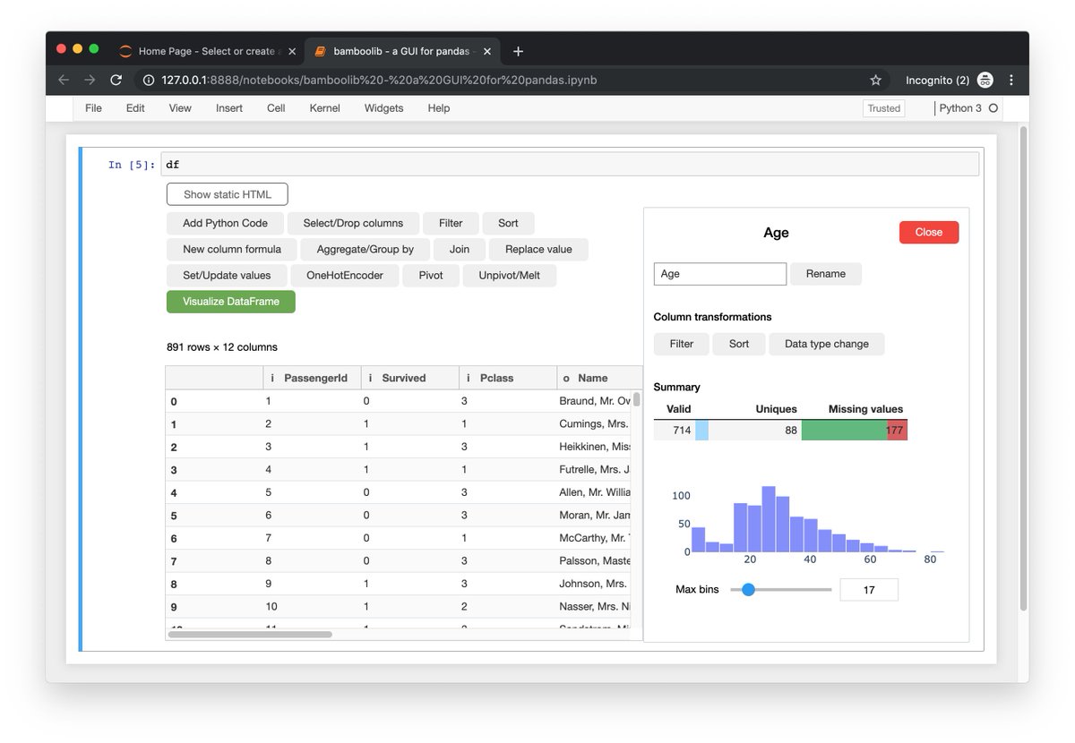 🐼🎍 bamboolib - a GUI for pandas - is finally ready! 🚀

Check out the live demo on our website: bamboolib.com