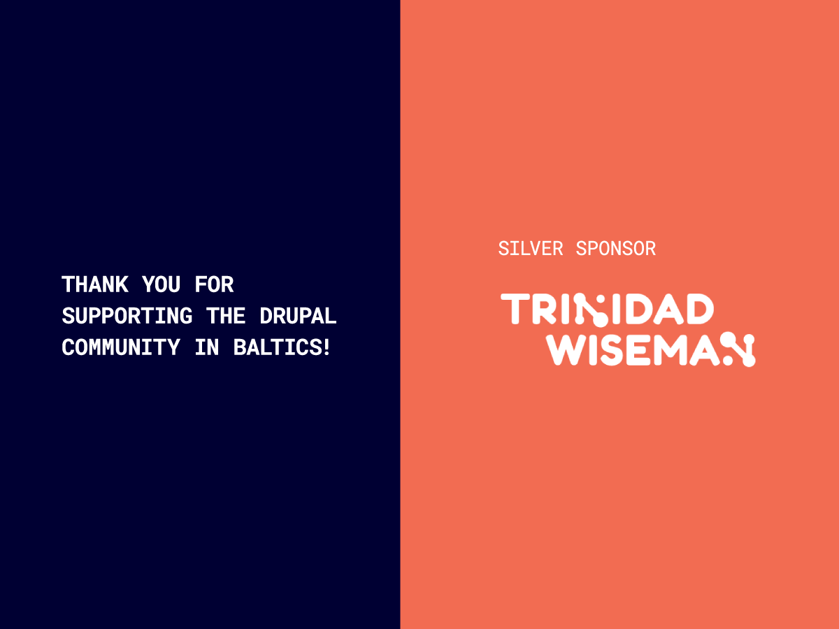 👏 Round of applause to our SILVER sponsor 
Trinidad Wiseman!
<a href="/DCBaltics/">DrupalCamp Baltics</a> already tomorrow!
Tickets: fienta.com/drupalcamp-bal…
#Drupal #DrupalCamp #DCBaltics2019 #DrupalCommunity #Baltics