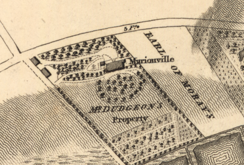 The misses Ramsay saw out their days in their fine house and gardens (Dudgeon marked on the map was a later owner), and it passed in 1787 to one James Macrae (no relation to the man who would become the City Architect)