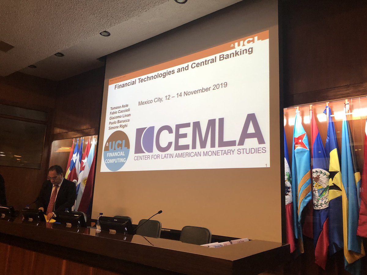Giacomo Livan (@giacomolivan) on Twitter photo Looking forward to the 3rd day of teaching at the course on fintech and central banking at <a href="/CEMLA/">CEMLA</a> in Mexico City together with my <a href="/uclfincomp/">UCLFinComp</a> colleagues <a href="/TomasoAste/">Tomaso Aste</a> <a href="/PaoloBarucca/">Paolo Barucca</a> and Fabio Caccioli. So far it’s been great :)
<a href="/uclcs/">UCL Computer Science</a> Looking forward to the 3rd day of teaching at the course on fintech and central banking at <a href="/CEMLA/">CEMLA</a> in Mexico City together with my <a href="/uclfincomp/">UCLFinComp</a> colleagues <a href="/TomasoAste/">Tomaso Aste</a> <a href="/PaoloBarucca/">Paolo Barucca</a> and Fabio Caccioli. So far it’s been great :)
<a href="/uclcs/">UCL Computer Science</a>