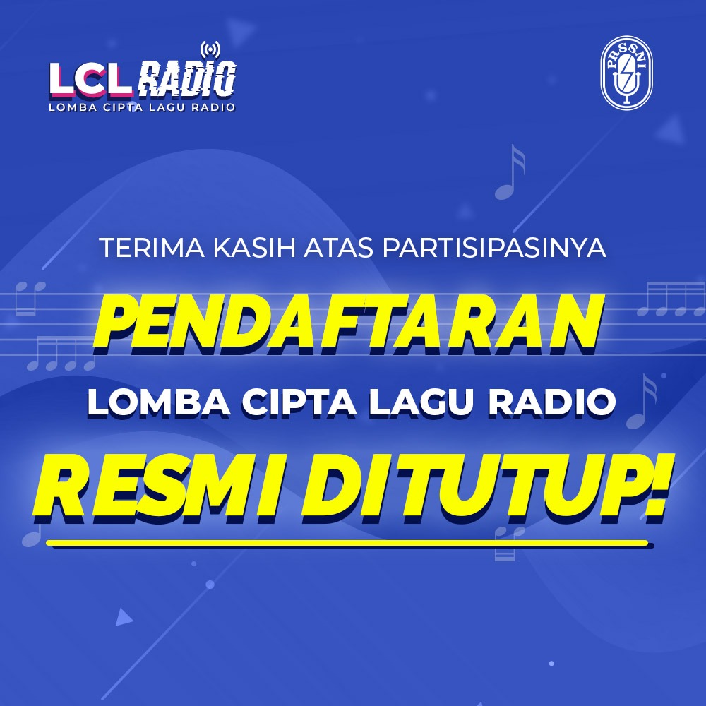 lcl_radio's tweet photo. Terima kasih atas partisipasinya Pendaftaran sudah resmi ditutup.
Semua data akan masuk proses penyeleksian oleh panitia & dewan juri.
Tetap stay tuned di sosial media kita untuk info lebih lanjut.
#PRSSNI #LCLRadio #DengerinRadioItuKeren https://t.co/m2WzvaUZ7d