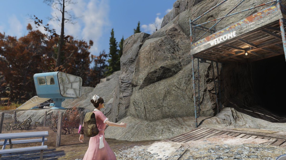 sanquisdragon's tweet photo. Taking hints from Harpersville, I decided to investigate Vault 94. This is so awesome, I can't wait to meet the preacher and the other dwellers. What happened here... looks like their G.E.C.K. went out of control. Im stuck. Help. Day 39: Vault 94 #40daysoffallout76 #Fallout76 https://t.co/sDJtkfJCtc