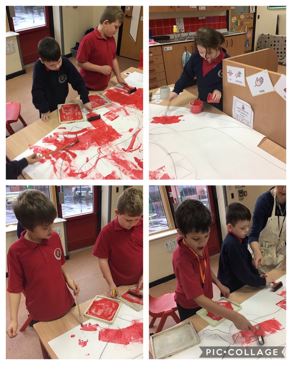Red 1 have been using a range of tools to paint with in art today.
<a href="/bentondenesch/">Benton Dene School</a>  <a href="/art_bds/">Art_BDS</a>