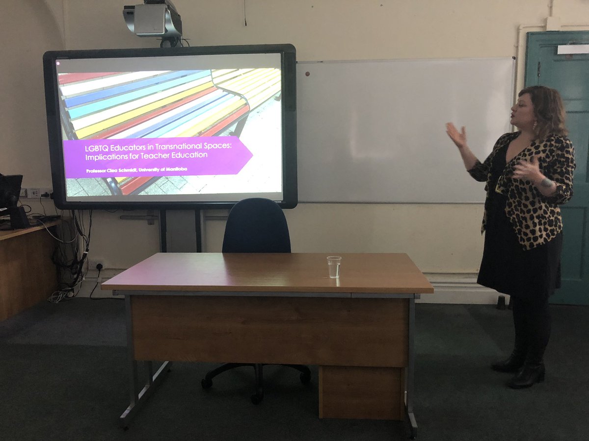 thegalwegian's tweet photo. Dr Clea Schmidt from the Univ of Manitoba presenting on LGBTQ educators #DiT19 https://t.co/BVdBXKduUe