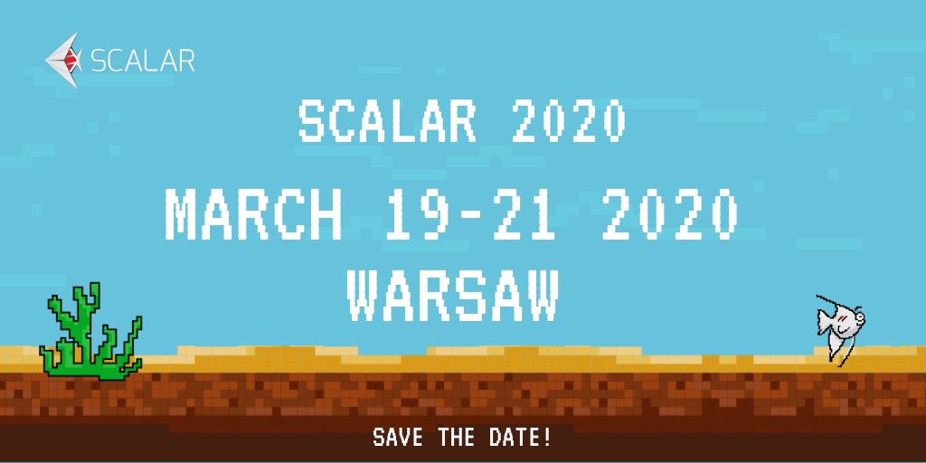 🔥 3, 2, 1, 0… Bang! 🔥 
Scalar  Conference comes with a brand new format 📣 
This time we'll dive deep into #FP workshops and sessions 👌 
Join customized three-days Functional Programming tracks! 
scalar-conf.com
#scalar2020 #Scala