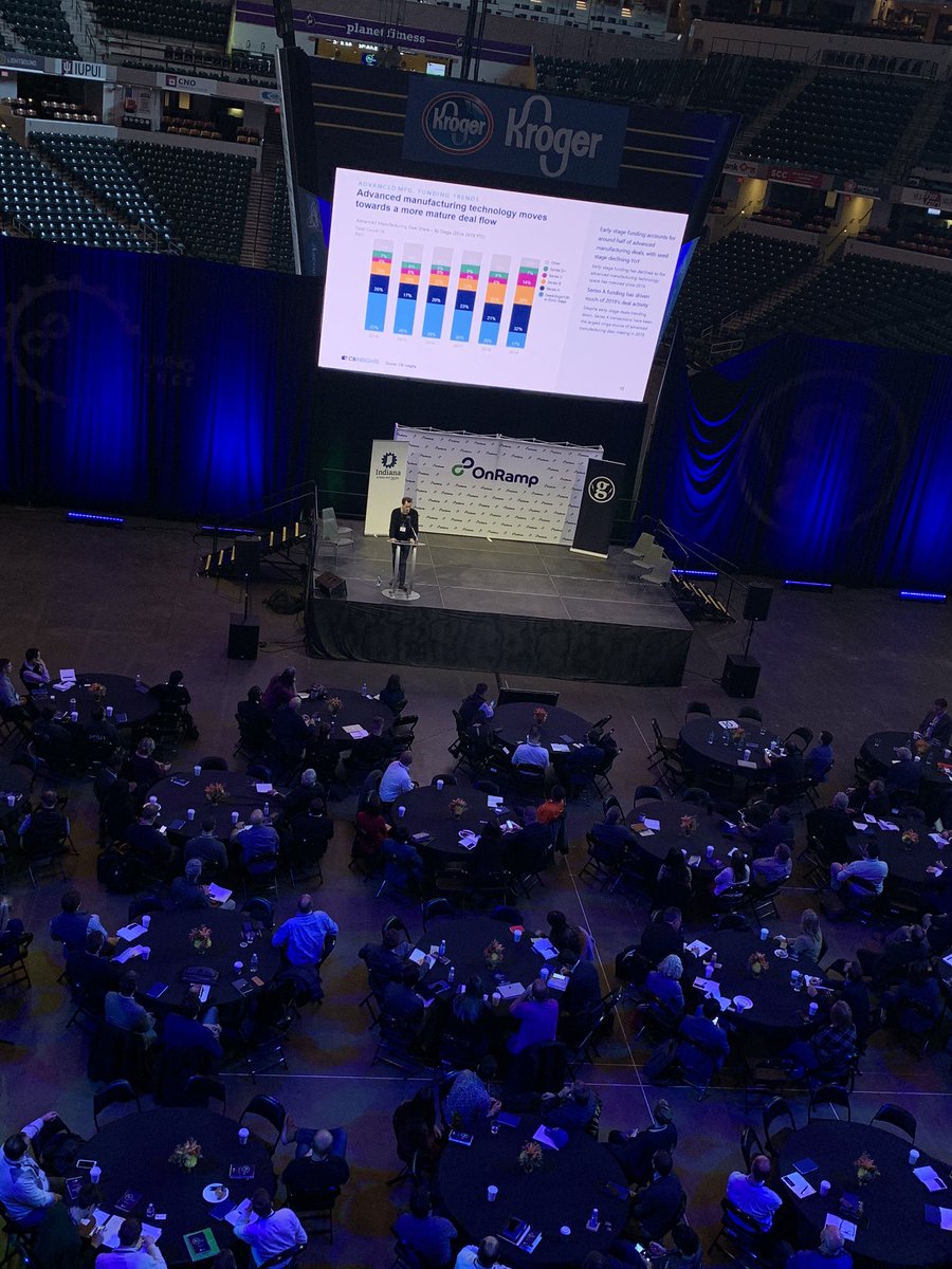 OnlyOnePDrew's tweet photo. Learning about trends in manufacturing from @CBinsights at the OnRamp Manufacturing Conference. Their team flew in from New York just to be here today!

 #OnRampMFG #ORM2019 https://t.co/gsXlGhd6n0