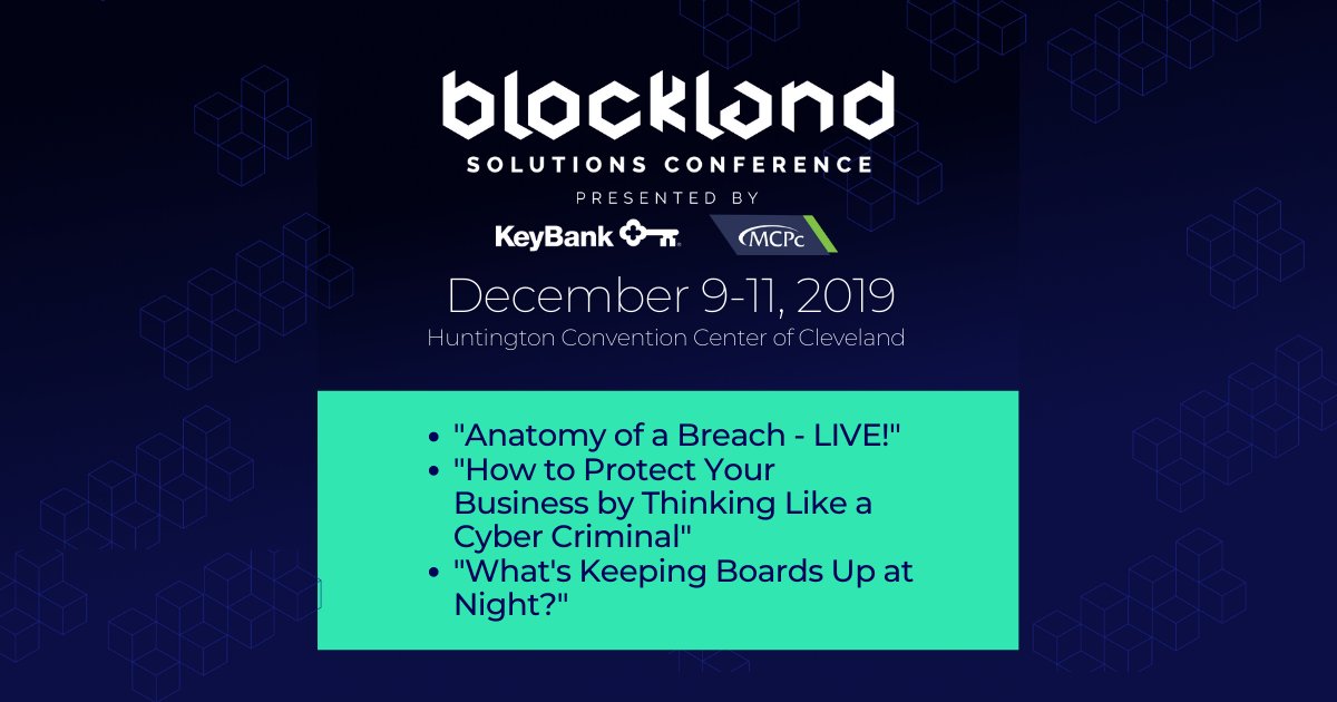 Day 3 of #SolutionsCLE19, presented by @MCPcinc, is sure to spark conversation and drive behavior change about #cybersecurity and more. Here are some of our featured sessions: