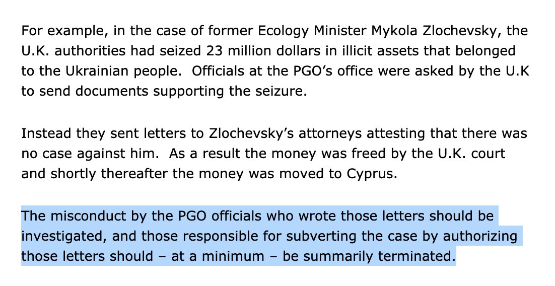 Amb. Pyatt did call for the firing of officials involved in the closing of the case against Zlochevsky in late December 2014.But Shokin was not one of the officials involved. His term began in February 2015.