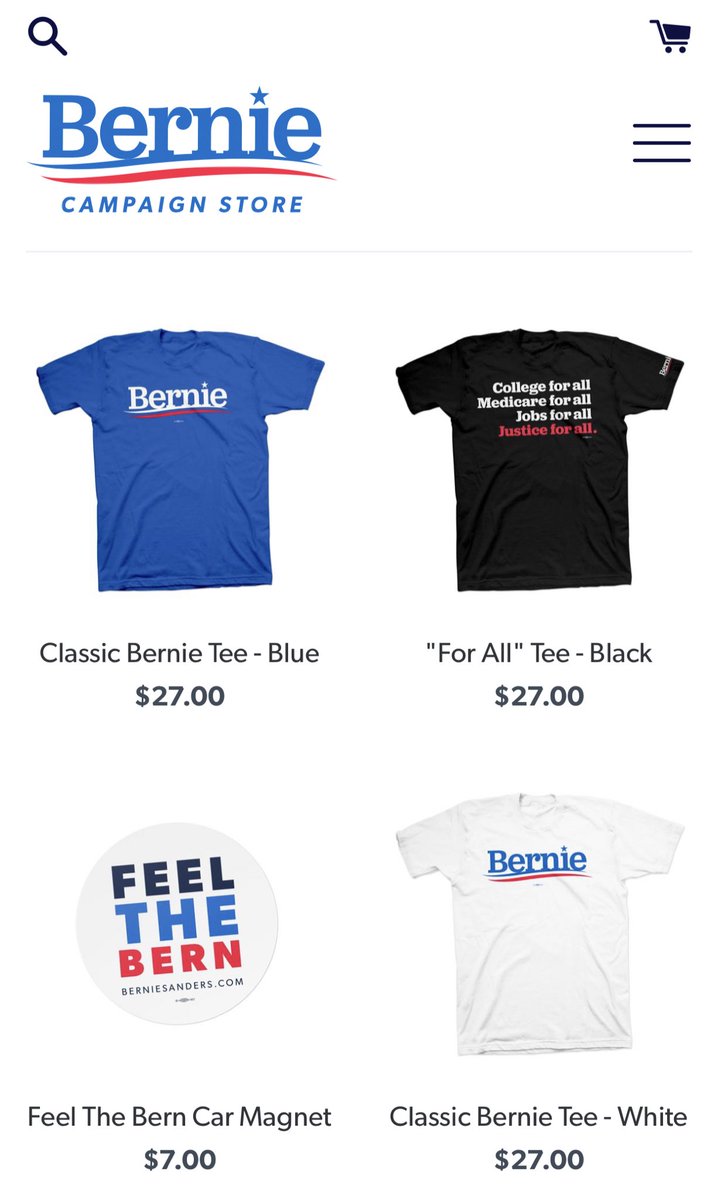 The Sanders store is pretty straightforward, simple but really solid designs