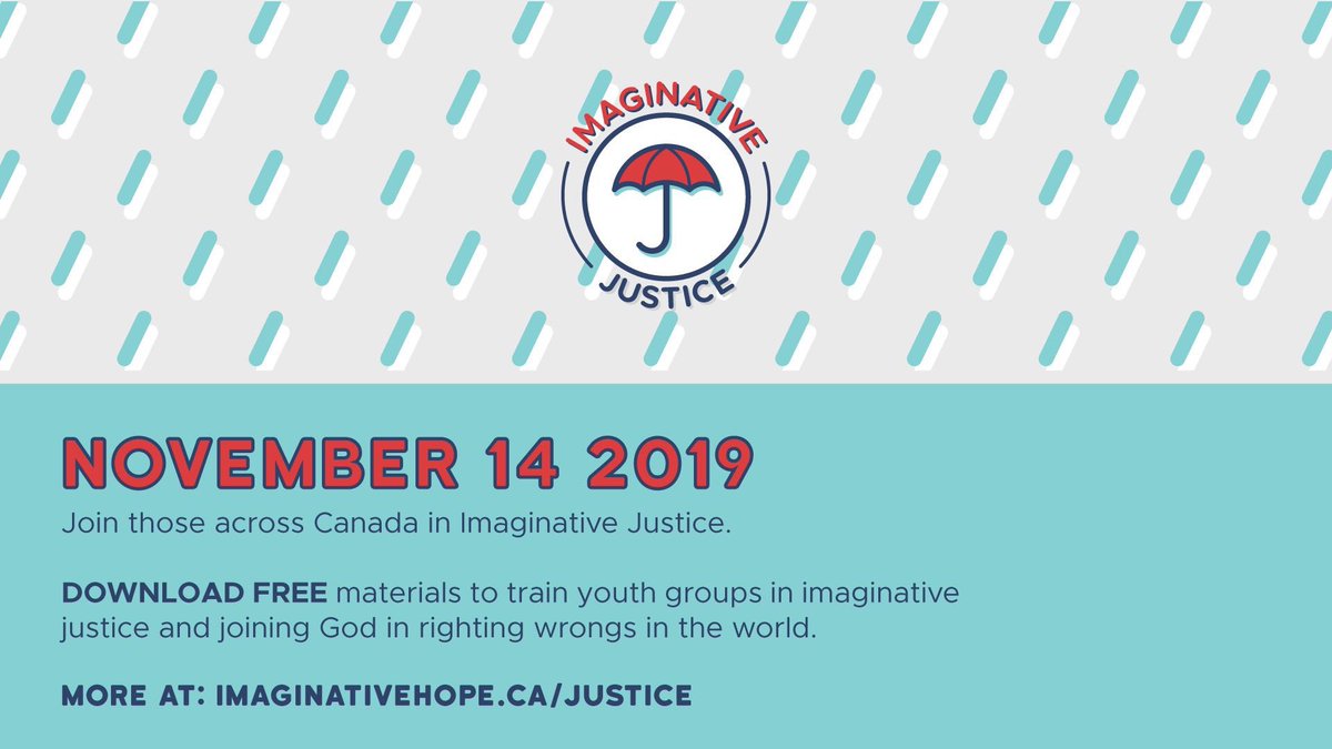 Today we are joining with people across Canada in Imaginative Justice. What part are you playing?

Go to imaginativehope.ca/justice for some free materials on how to engage your students in joining God in righting wrongs in the World. #1neighbourhood #imaginativejustice