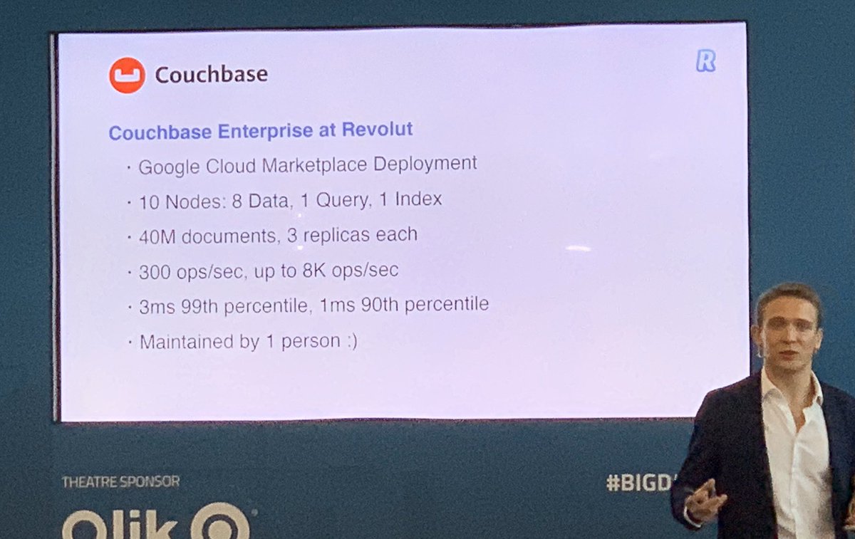 couchbase's tweet image. “If you’re building a fraud detection system there is no better database than #Couchbase” - Dmitri Lihhatsov @RevolutApp presenting Sherlock, their fully autonomous card fraud detection system built in 1 year. #BigDataLND #RegTech #NoSQL