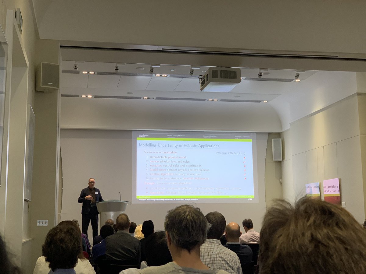 ruthhoffmann's tweet image. Jim Woodcock is talking about modelling uncertainty/probability in robotics modelling! #robosoft