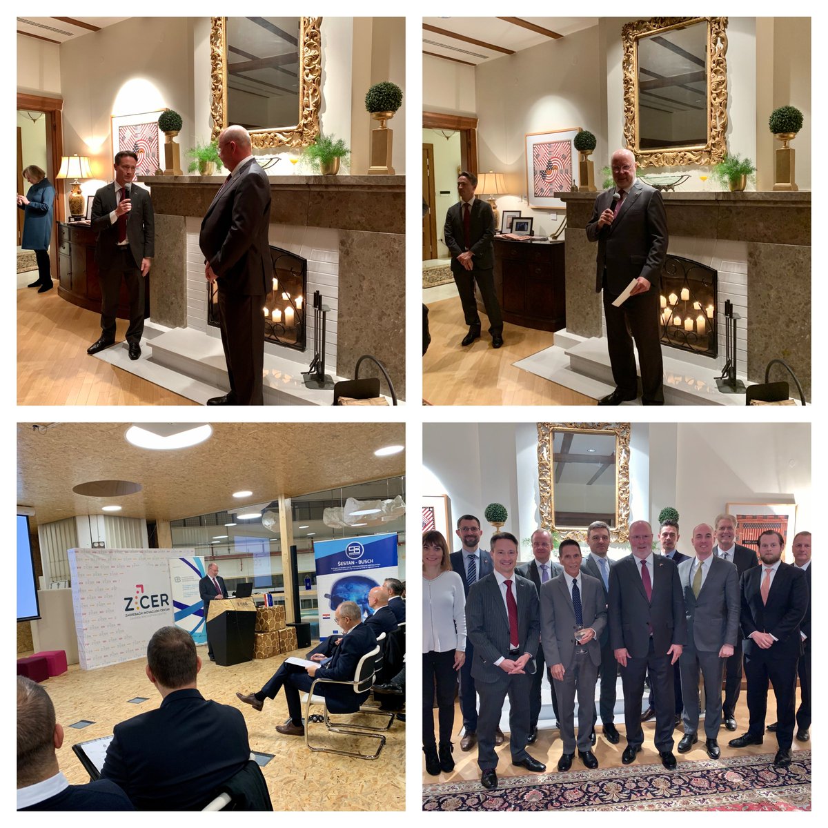 Export2Europe's tweet photo. #ACEBA Business Mission of 10 large #US companies visited Croatia this week. Participants met with PM and other Ministers to discuss #bizopps. The key events were Defense Forum, organized in partnership with Ministry of Defense, and reception hosted by @USAmbCroatia. https://t.co/ZBEQJK59jo