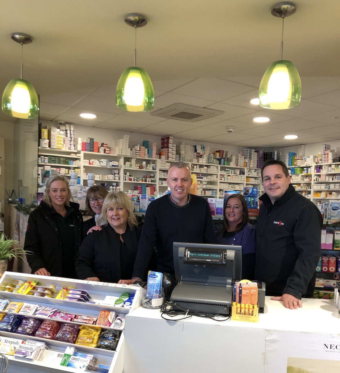 Corks96FM's tweet photo. We're delighted to be at the re-opened @falveyspharmacy outside of Douglas Village Shopping Centre #SupportDouglas https://t.co/DsUC3wHpXa