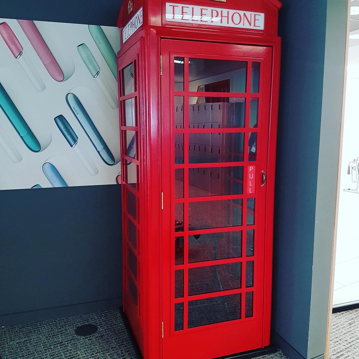 24ltd's tweet image. Recent installation of a telephone box at a major London Office #phonebox #londonphonebooth