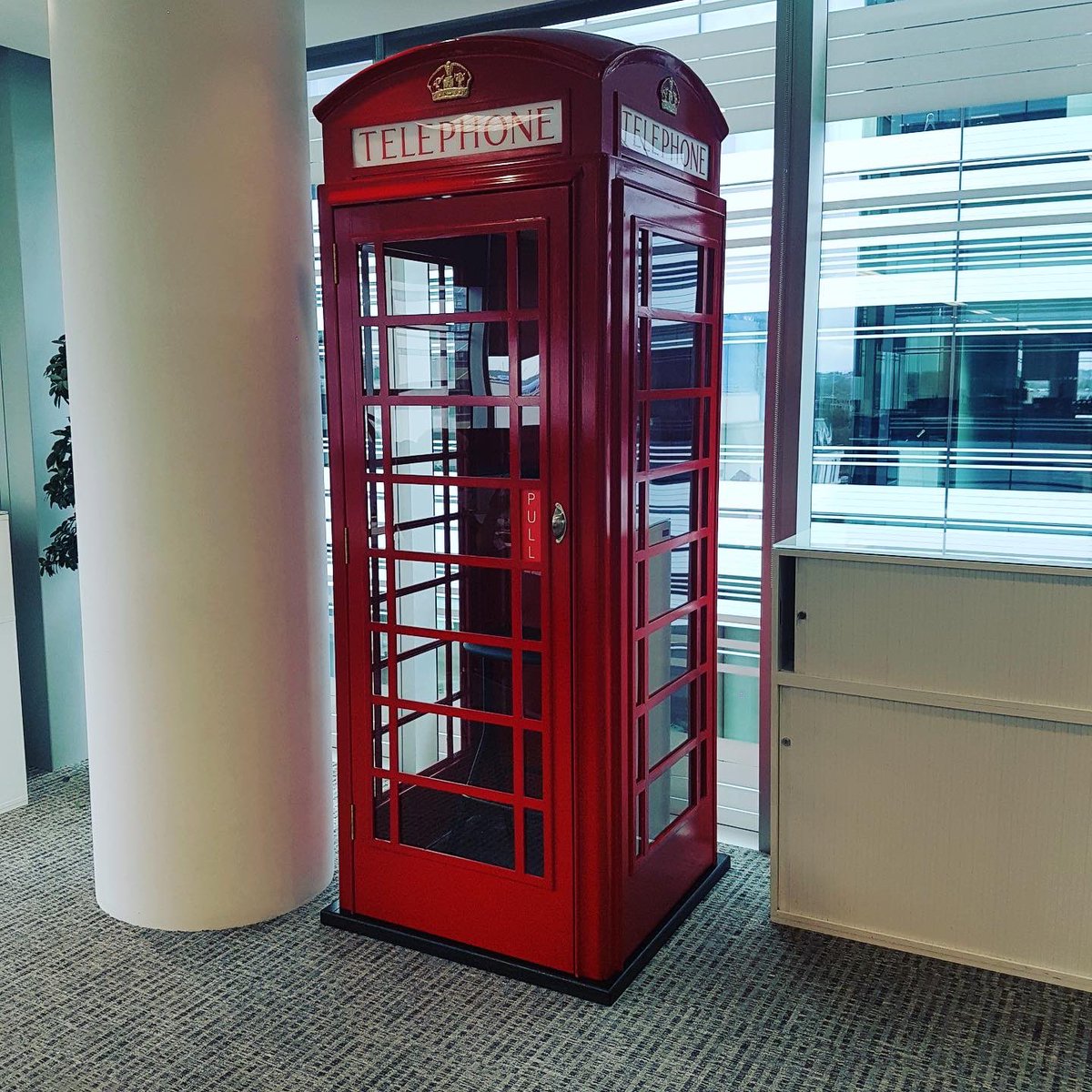 24ltd's tweet image. Recent installation of a telephone box at a major London Office #phonebox #londonphonebooth