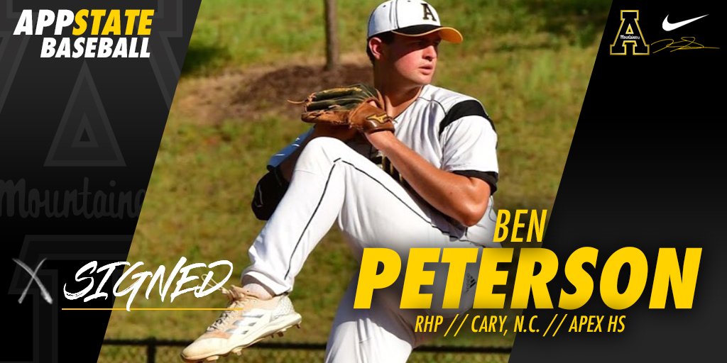 AppBaseball's tweet image. Welcome to the App State Family, another new 📝 in Ben Peterson, a RHP from Apex HS. Congrats, @bpeterson_20!