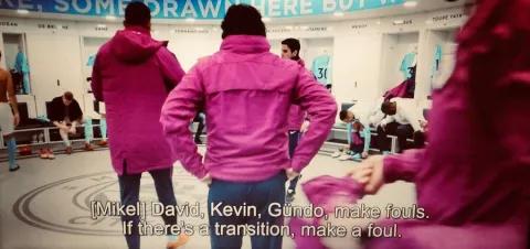 Some have asked on the video of Arteta instructing tactical fouls. This is a still from their 'All or Nothing' documentary in which he does so.