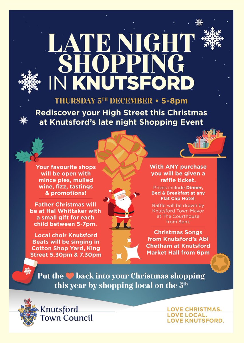 #Knutsford we've hit 55 shops for  late night shopping on the 5th  (excluding bars &amp; restaurants) so we've got fashion, shoes &amp; accessories, jewellery &amp; perfume, flowers &amp; wreaths, books, cards &amp; wrap, home wear &amp; gifts, art, food &amp; drink &amp; some amazing raffle prizes #shoplocal