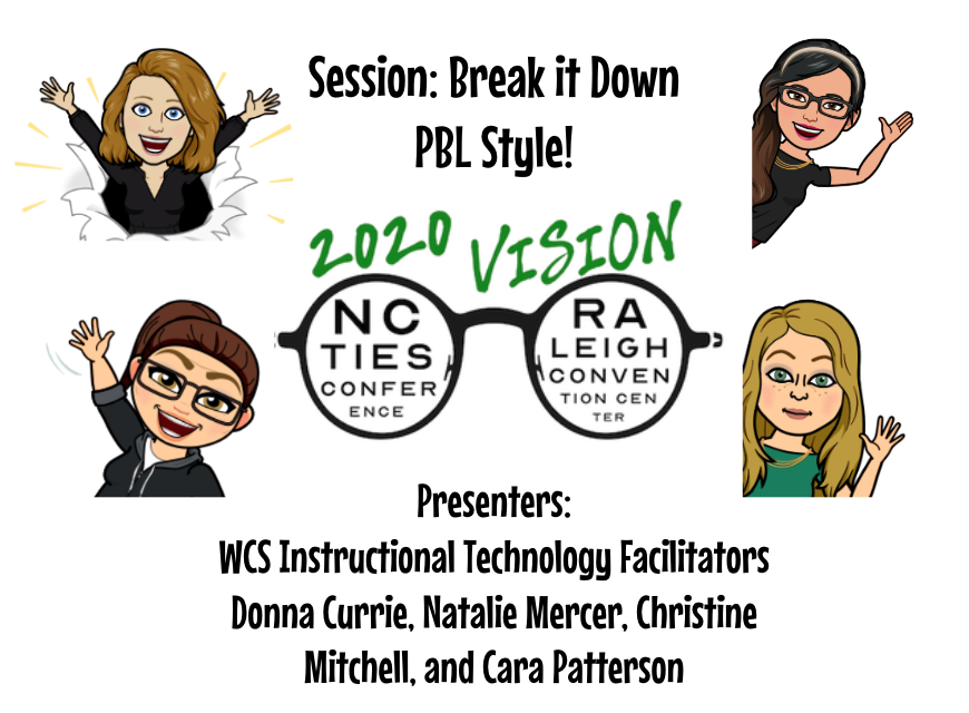 TheSTEMnerdette's tweet photo. We are excited to represent Wilson County Schools as presenters this year at the @ncties conference! We will be leading a session on the components of PBL and effective classroom implementation. Get ready to "Break it Down, PBL Style!" #ncties20 @WCS_TechDept #ITFMitchell https://t.co/FH09yVpKcf