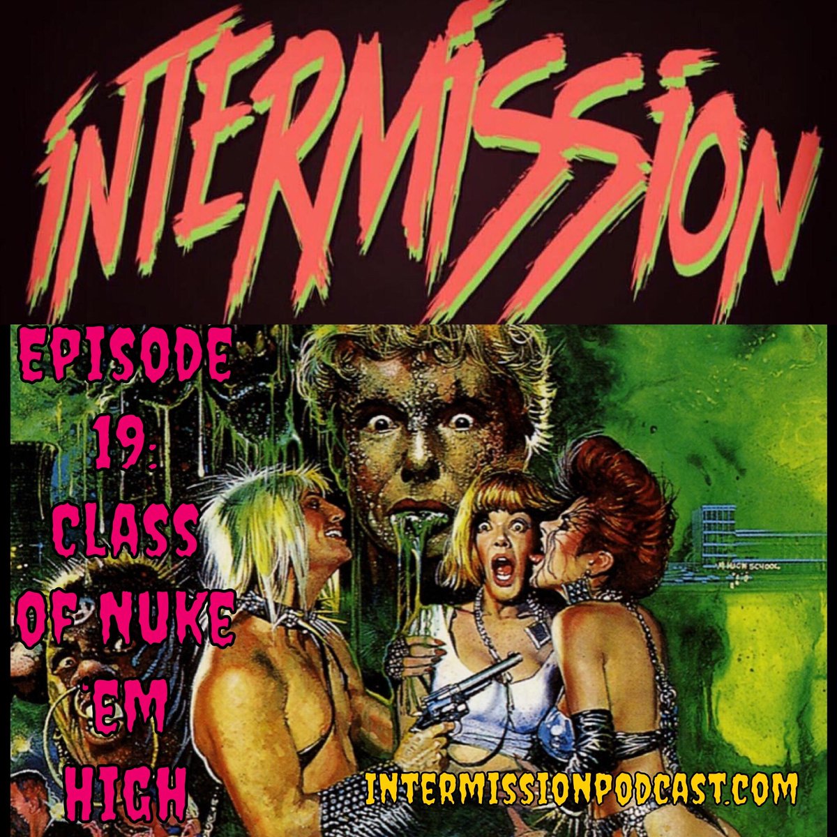 IntermissionPC's tweet image. Listen up, flesh bags!  We got a new episode up and it'll melt your balls. 80s masterpiece, Nuke Em High. 
(Listen where you listen)
stitcher.com/podcast/interm…
