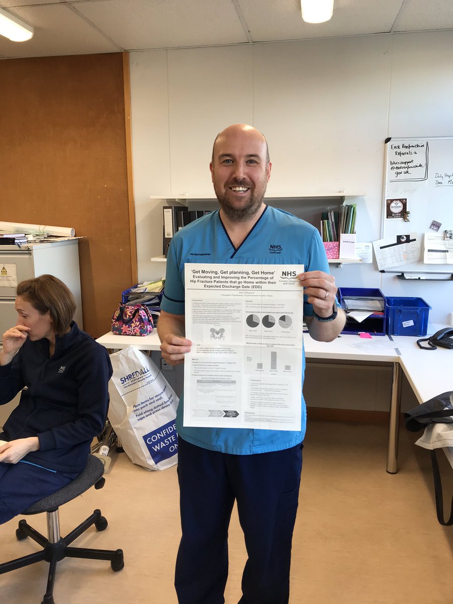 Katy Smith (@katysmith8319) on Twitter photo Today’s #dazzle from Ortho PT Mark who is completing a QI project to improve the pathway and decrease length of stay of patients with # NOFs from Ortho to DME in Clyde. #clydeAHPs #preparetobedazzled
<a href="/NHSGGC/">NHS Greater Glasgow and Clyde</a> <a href="/NHSGGCClydeAHP/">NHSGGC Clyde AHP</a> Today’s #dazzle from Ortho PT Mark who is completing a QI project to improve the pathway and decrease length of stay of patients with # NOFs from Ortho to DME in Clyde. #clydeAHPs #preparetobedazzled
<a href="/NHSGGC/">NHS Greater Glasgow and Clyde</a> <a href="/NHSGGCClydeAHP/">NHSGGC Clyde AHP</a>