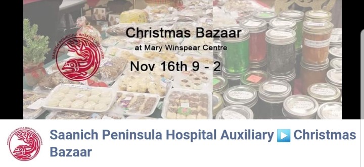 Join us this weekend for our annual Bazaar at Mary Winspear Centre in #SidneyBC Nov 16th 9 - 2