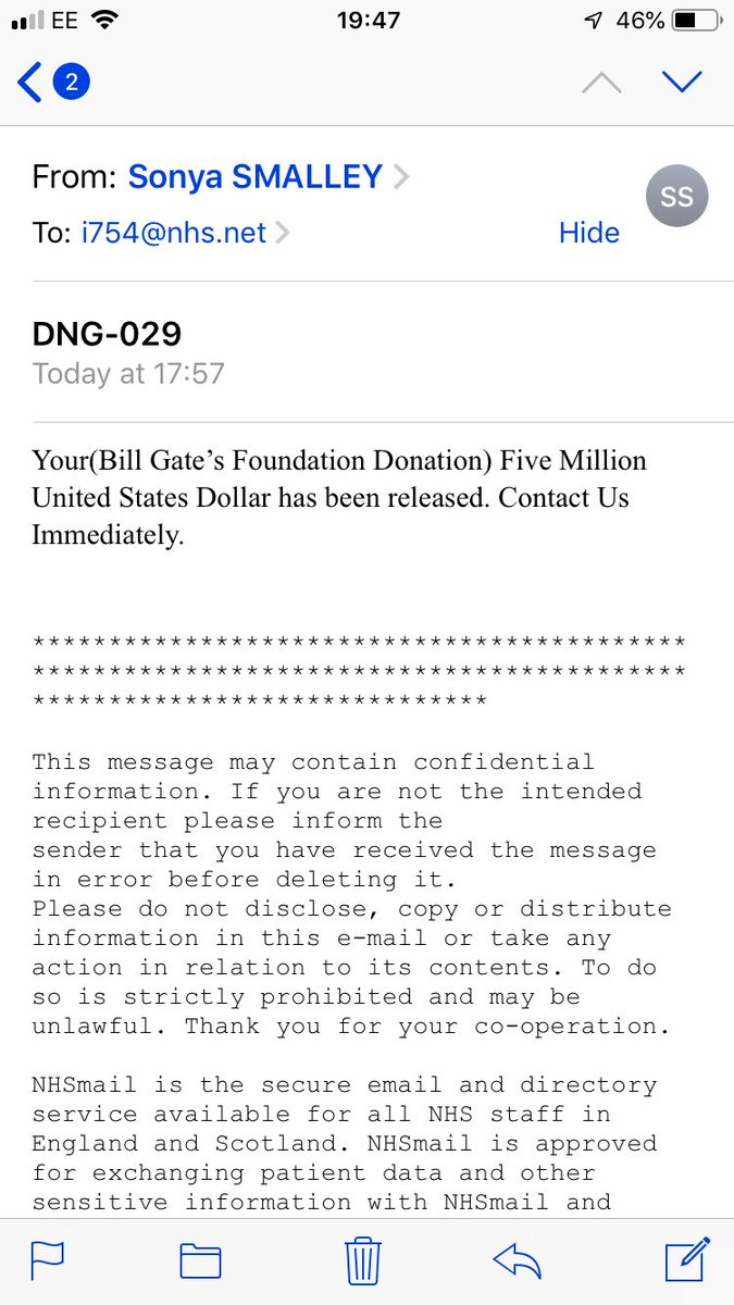 jlew28's tweet image. Apparently I’ve got $5 million dollars coming to me! Seems legit!!! #spamemails