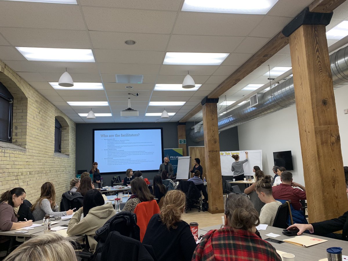 KatePlacide's tweet photo. Excited to be in a full room @innoworksldn with community partners to engage around #fairtradelearning principles! Thanks to @NoraPReynolds & @AmizadeGSL for traveling to #LdnOnt & walking through some engaging conversation around community-university connections @westernuSE https://t.co/8xfGN0O2JB