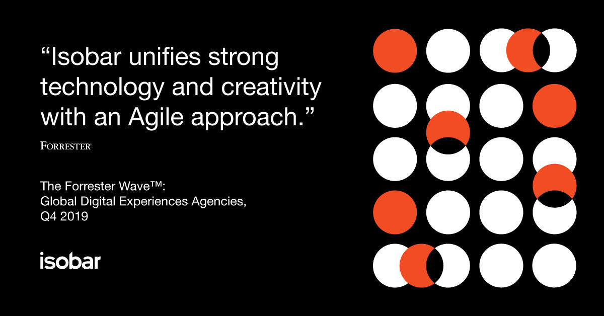 Forrester has recognised Isobar as a Strong Performer in “The Forrester Wave™: Global Digital Experience Agencies, Q4 2019.” Read more here: https://fal.cn/3553k