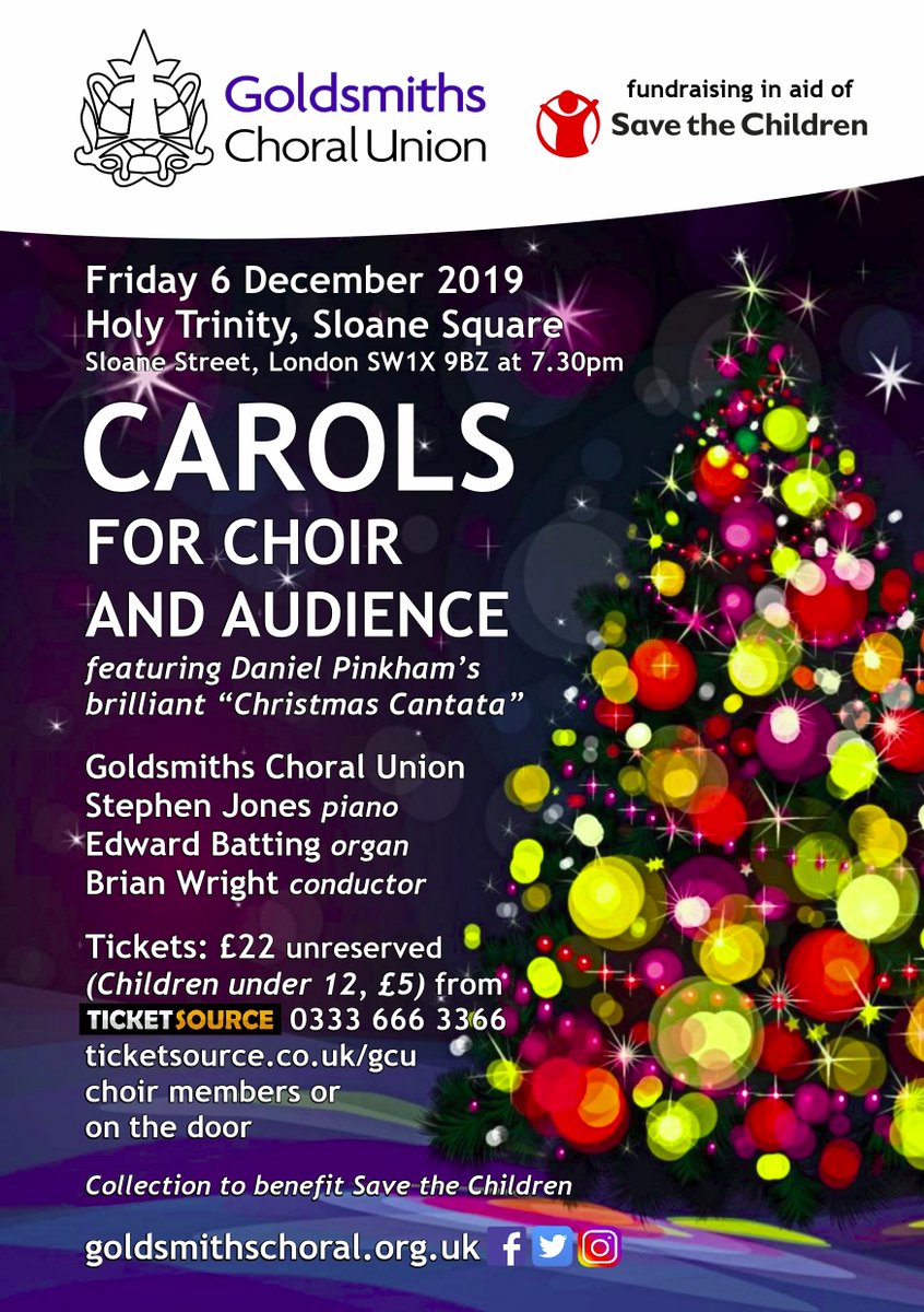 GCU's carol concert is 6 Dec, buy tix soon to avoid disappointment! Selection of carols is awesome: some real serious, some cute, some fun &amp; loads for the audience to join in. You'll support Save the Children, drink wine &amp; eat mince pies! What's not to like!