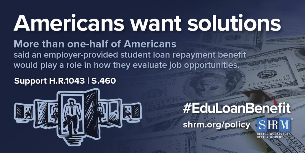 ChatraneBirbal's tweet photo. @SHRM members on Capitol Hill today advocating to strengthen employer-provided education assistance. Expanding the benefit to include student loan provides employers more flexibility in benefits design. #SHRMVLBM #HR1043 #S460 https://t.co/IZt50TF88R