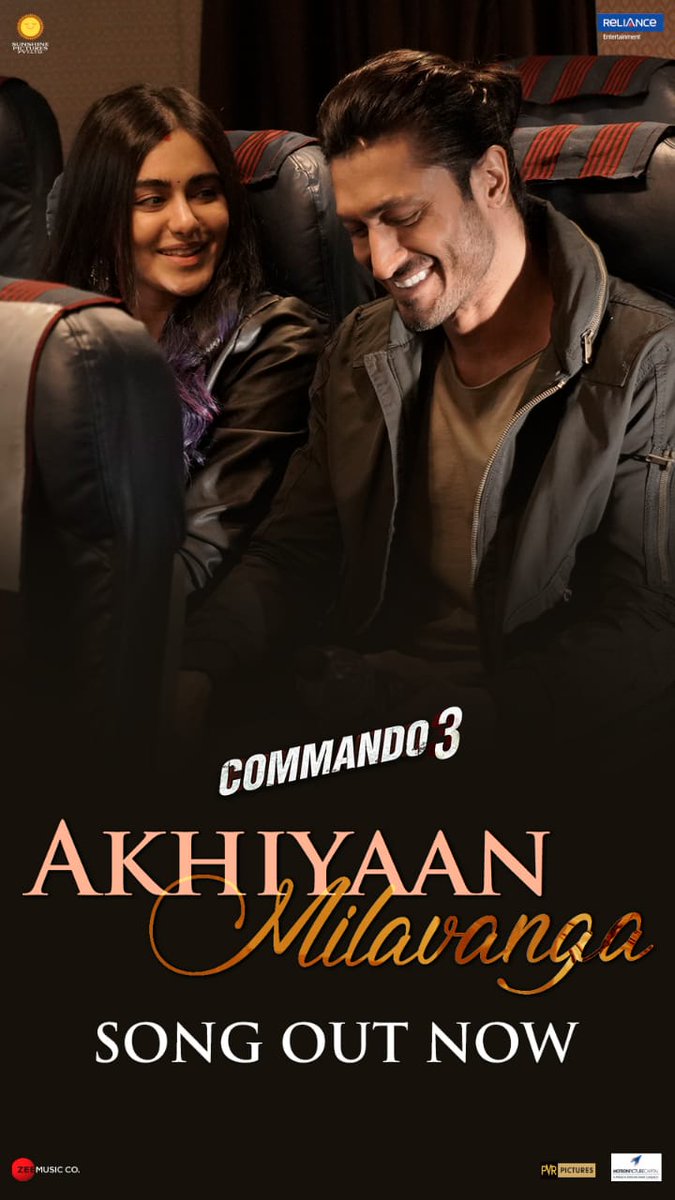 RT - @VidyutJammwal
Here's #AkhiyaanMilavanga the 2nd song from #Commando3 :

bit.ly/AkhiyaanMilava…

#VipulAmrutlalShah @adidatt @Shibasishsarkar @RelianceEnt #SunshinePictures @MPC_UK @adah_sharma @angira_dhar @gulshandevaiah