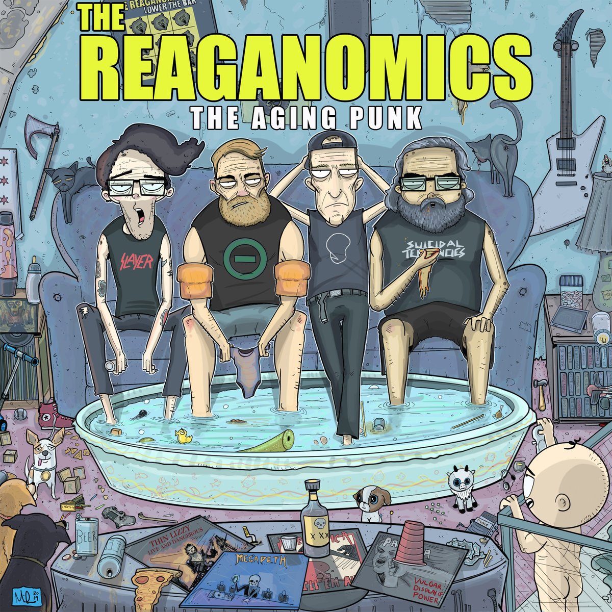 The Reaganomics confront middle age on ‘The Aging Punk.' Watch the “Grown Ass Man” video: brooklynvegan.com/the-reaganomic…