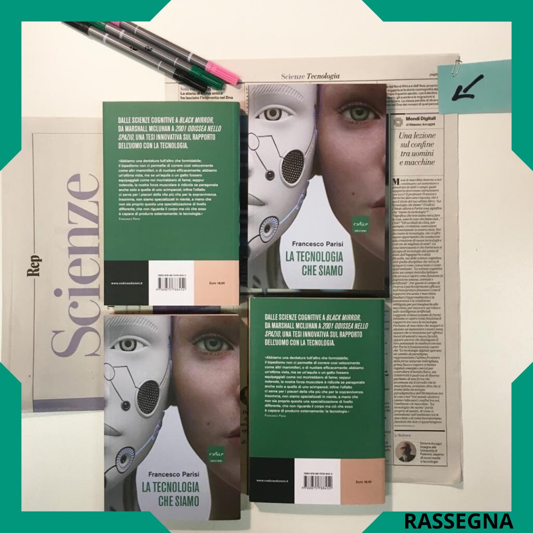 codice_edizioni's tweet image. Una lettura di &quot;La tecnologia che siamo&quot; di @ciscoparisi su #Scienze di @repubblica, per la penna di @SimoneArcagni 

bit.ly/2KjFp80