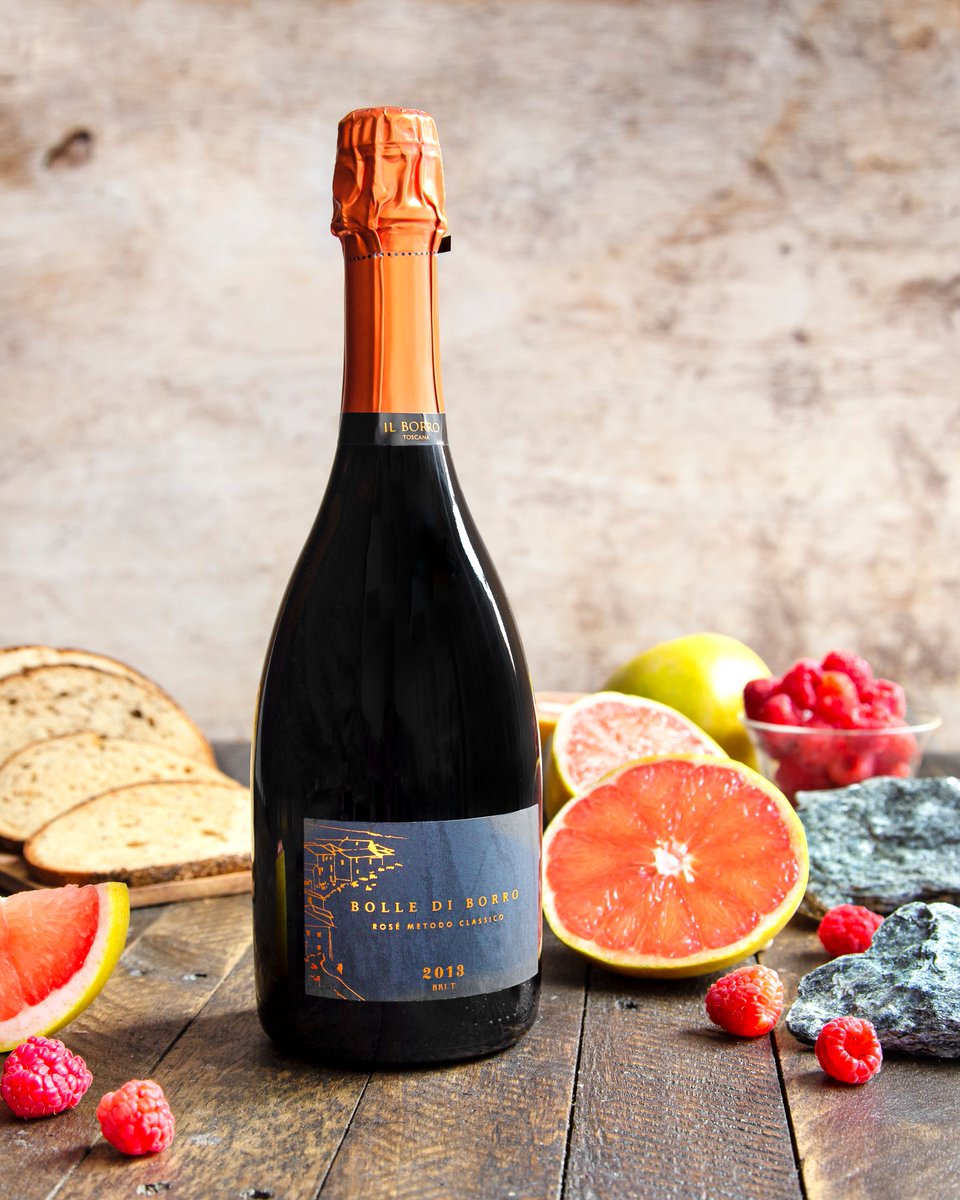 A rich, aromatic Sangiovese sparkling rosé made in the Classic Method, #BolleDiBorro shows notes of wild berry, toasted bread, pink grapefruit, and mineral.