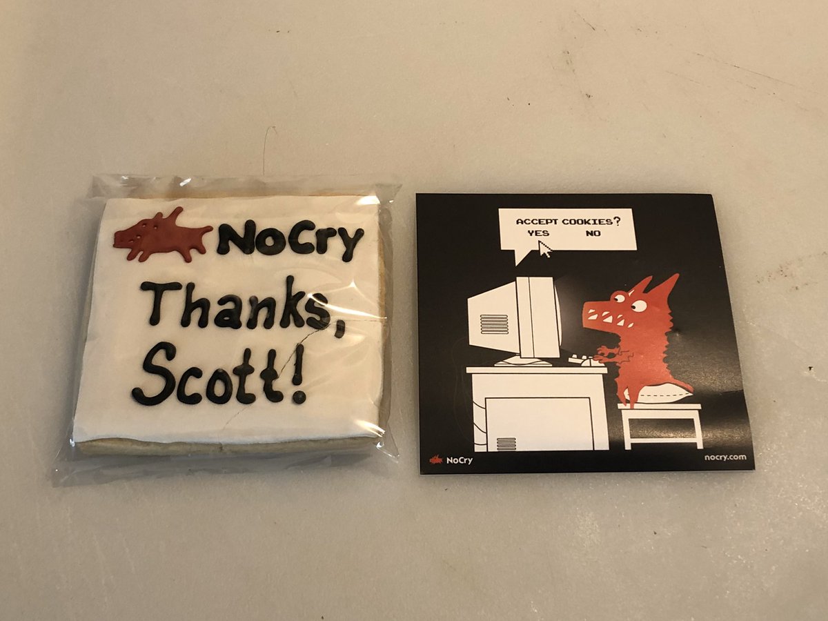 Codeseer's tweet image. This company actually sent me a real cookie for accepting cookies policy on their site....