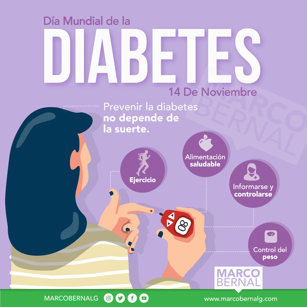 Hoy se celebra el “Día Mundial de la Diabetes”
No es ninguna fecha de celebración, es un día para hacer conciencia sobre la importancia de esta enfermedad que priva la vida cada año a millones de personas.
#DíaMundialDeLaDiabetes
 #Diabetes