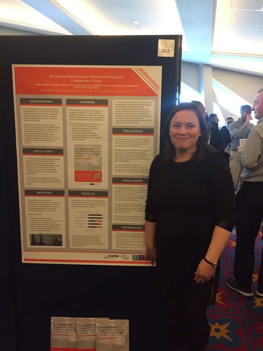 Dr Eimear McMahon presenting on #simulation based training for psych emergencies in ED at #psychconf - work conducted with @DrDaraByrne @BronReid_  at the @IrishCAPSS