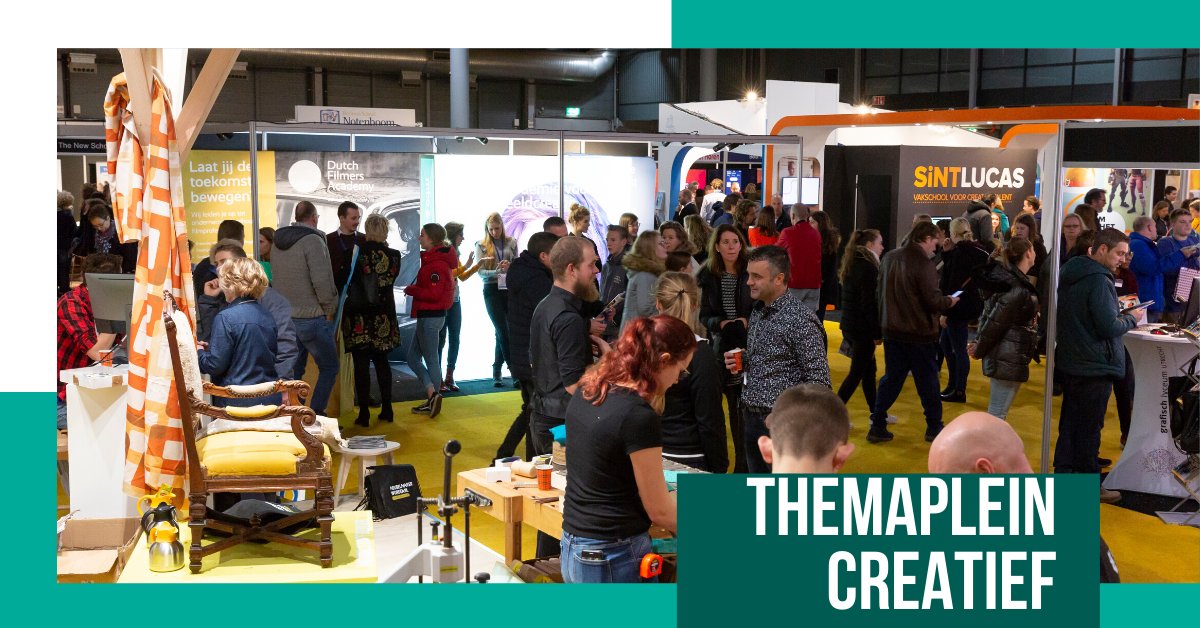 Om jou beter te helpen bij het maken van je studiekeuze zijn er verschillende themapleinen ingericht. Zo kun je een kijkje nemen op het Themaplein Creatief, waar alle creatieve scholen en opleidingen staan.  Kijk op de website of in het bezoekersmagazine voor meer informatie!