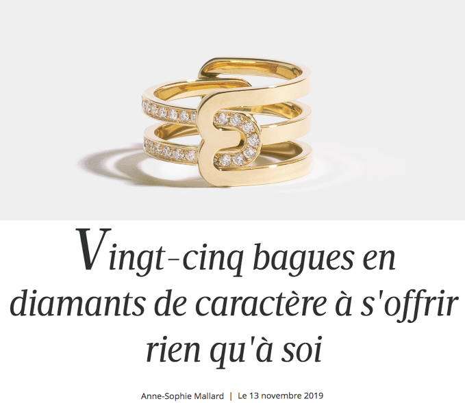 Notre bague Étreintes figure dans la sélection des 25 bagues en diamants de caractère de @madamelefigaro. 

Retrouvez notre collection de bagues #Etreintes en or éthique Fairmined et diamants de culture sur jem-paris.com/fr 

bit.ly/2rMoxQV