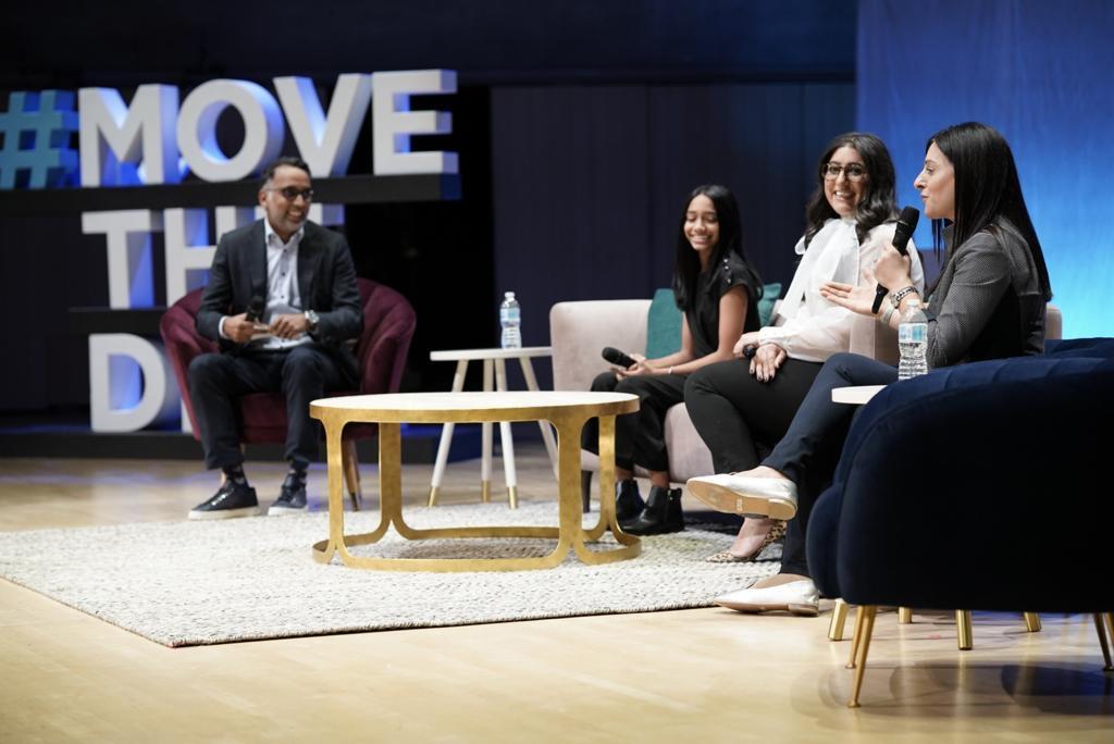 KPMG_Canada's tweet photo. Three generations of #WomenInTech shared their authentic experiences at work, at school and at home, on a panel moderated by @ArmughanAA. #MoveTheDialSummit https://t.co/2cUaHHJcIX