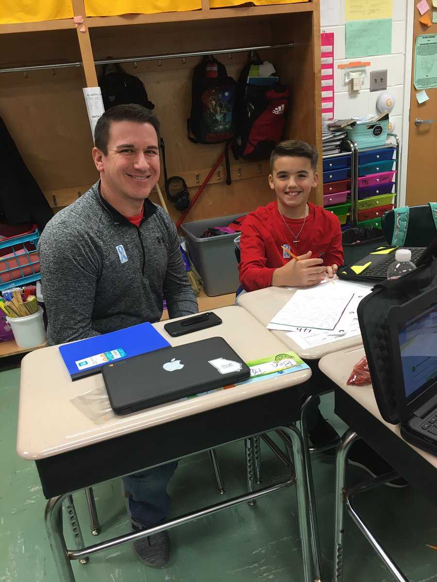 NHESTEAMLAB's tweet photo. So excited to have @bentonpalmer shadowing a friend today. So far he has learned about Number the Stars novel study, attended music class, and now he’s working on his 4H writing! #onehope https://t.co/vBkSL405zb