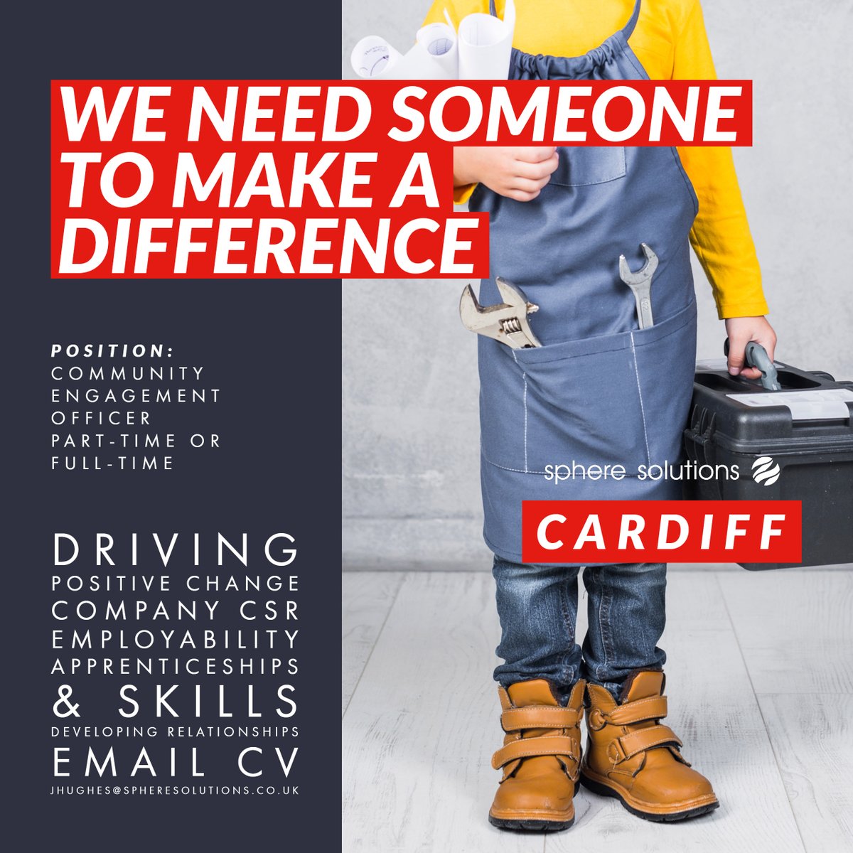 Sphere has an exciting new role working out of our Cardiff office. If you think you can make a difference send to CV to JHughes@spheresolutions.co.uk #NewRole #Job #SphereSolutions