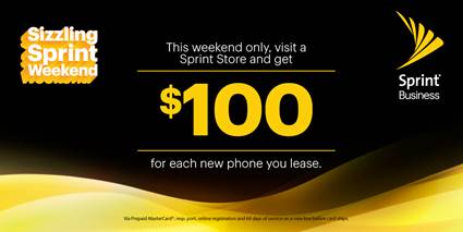 Business owners, get $100 for each new phone you lease and get Sprint's 100% Total Satisfaction Guarantee when you switch. See why Sprint is the right choice! Find a store at sprint.co/2PGrwle this #SizzlingSprintWeek November 11- 17.
#WorksForBusiness